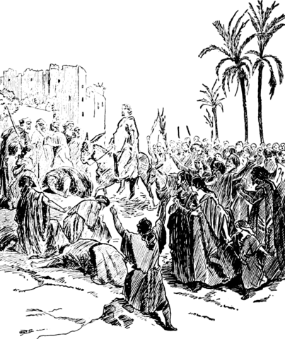 Triumphal Entry Into Jerusalem Coloring Page